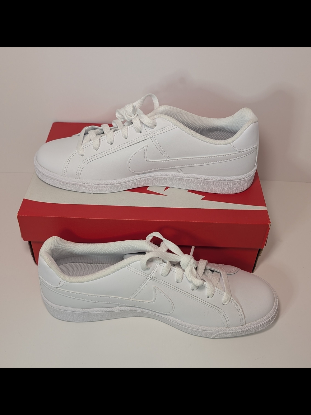 Nike Court Royale Triple White Women's Leather Sneakers White Size 10